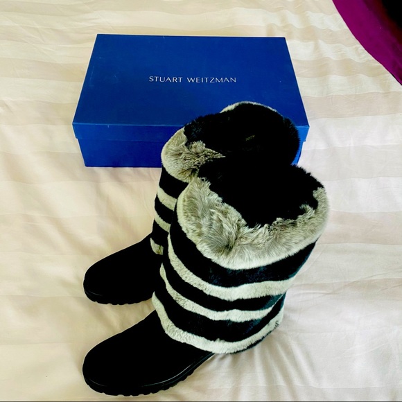 Stuart Weitzman Shoes - Stuart Weitzman Mink & Suede Tall Boots